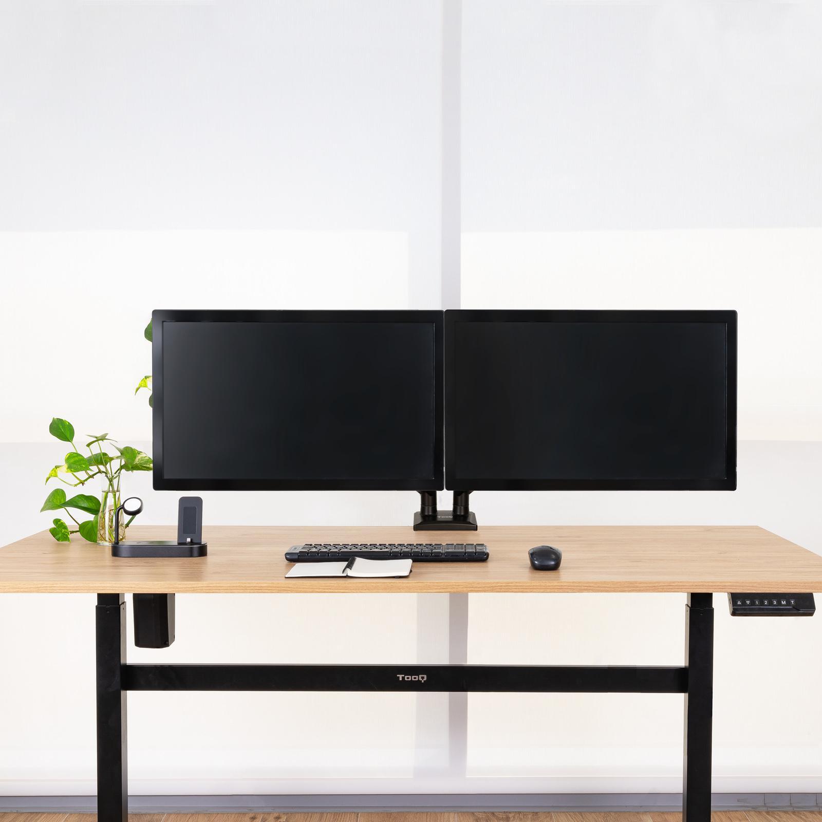 Tooq - Suporte de Mesa Tooq Duplo Tilt e Giratório 13" a 34" Max. 10kg/Monitor Preto