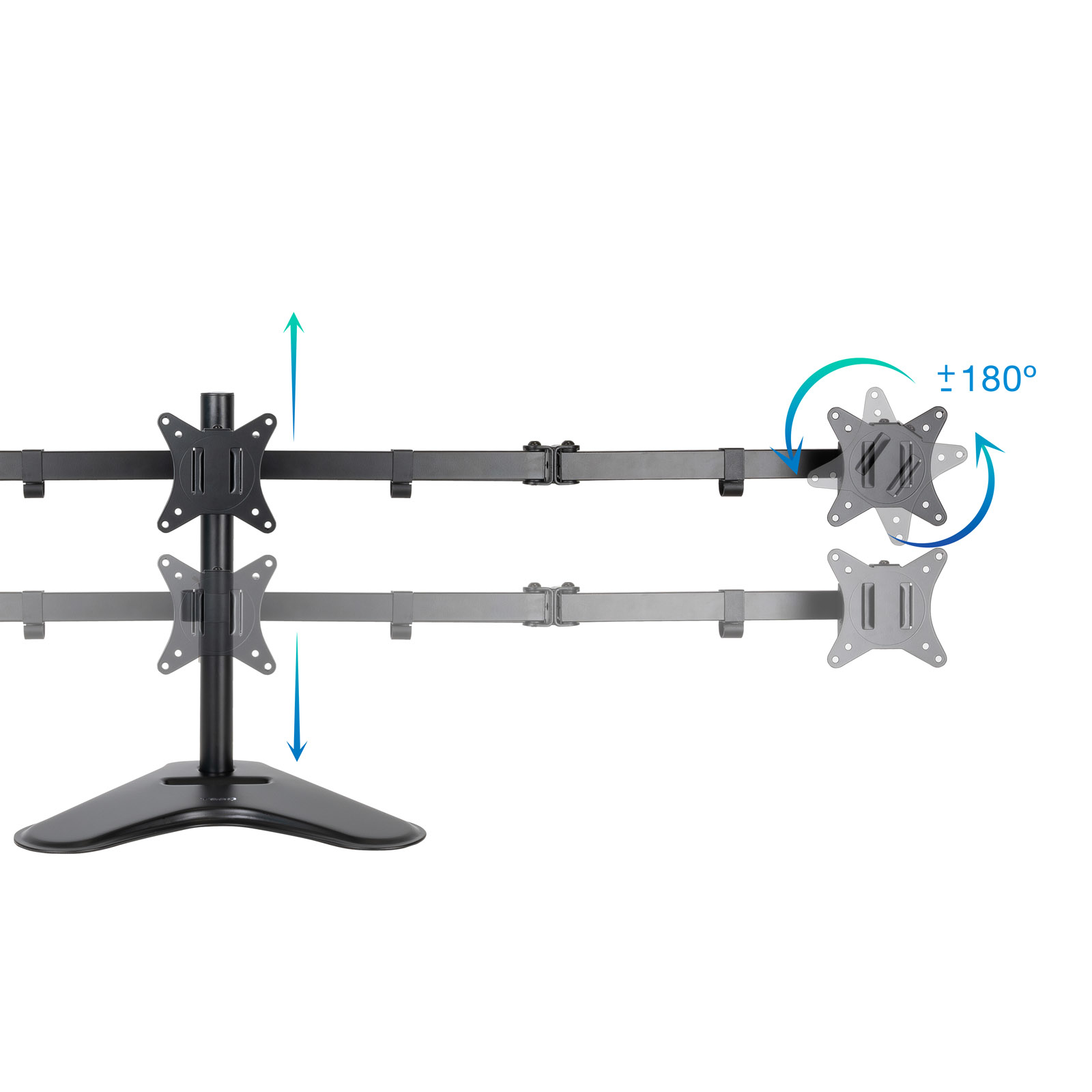 Tooq - Suporte de Mesa Tabletop Tooq Triplo Tilt e Rotação 17" a 27" Max. 7kg p/Braço