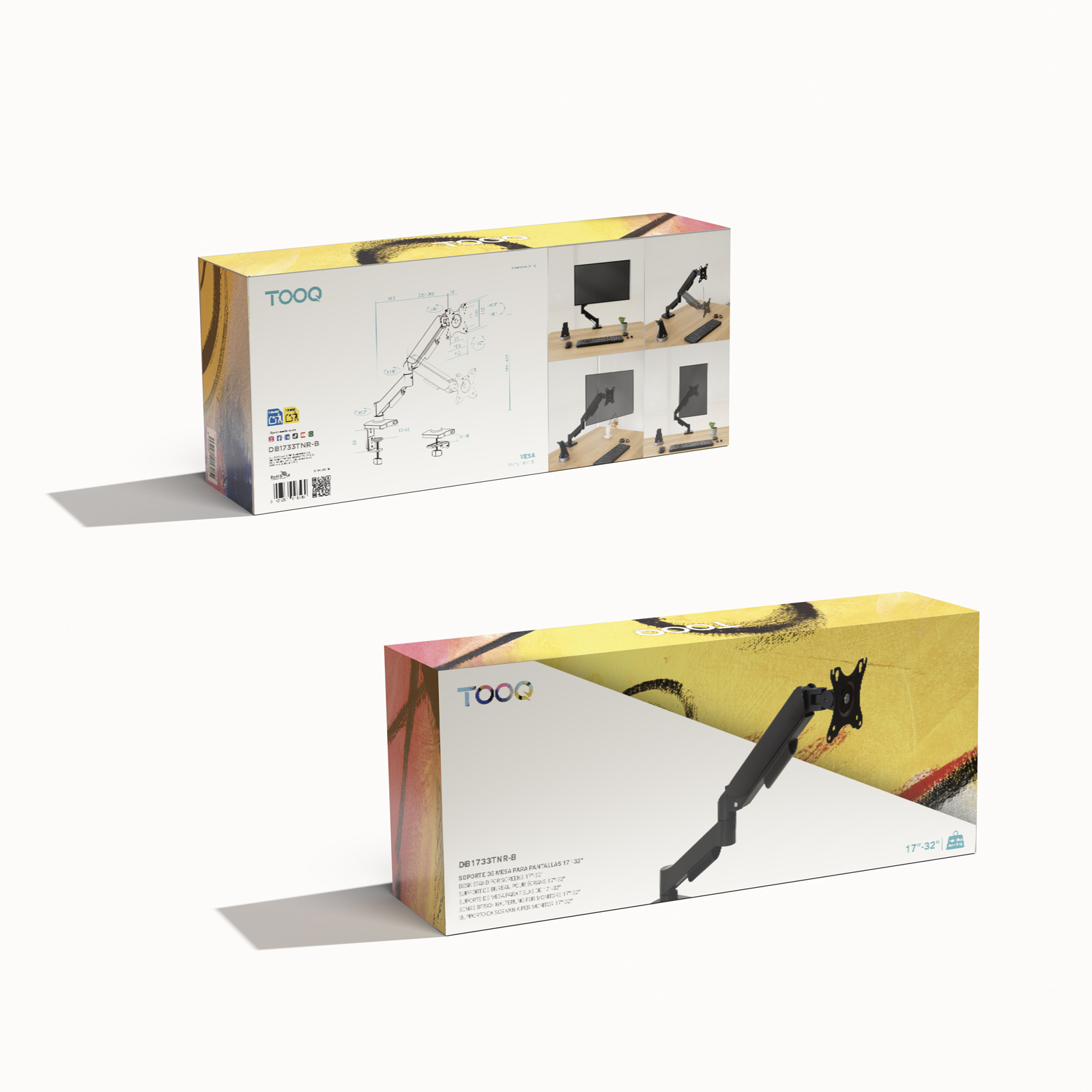 Tooq - Suporte de Mesa Tooq  Tilt e Giratório 17" a 32" Preto