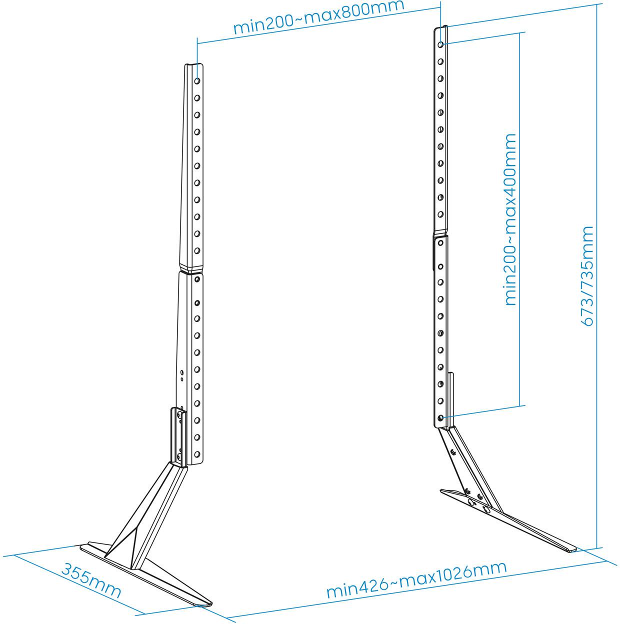 Tooq - Suporte de Mesa Tooq 23" a 75" Max. 40Kg Preto
