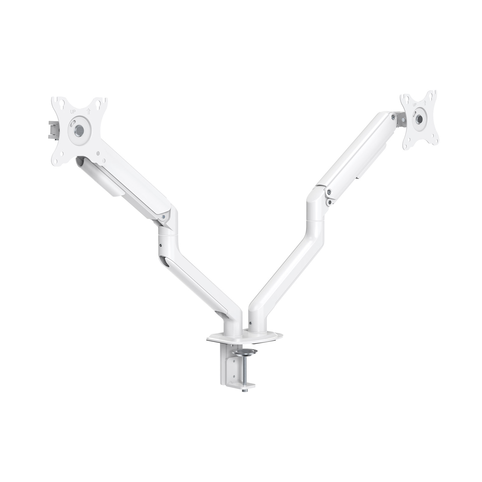Tooq - Suporte de Mesa Tooq Duplo Tilt e Giratório c/mola 17" a 32" Max. 9Kg Branco