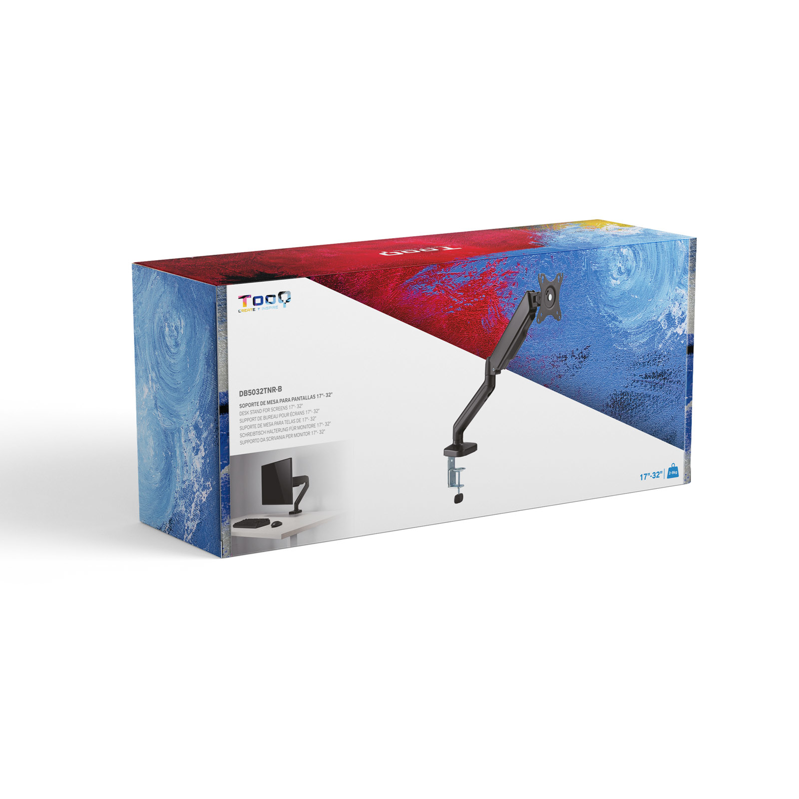 Tooq - Suporte de Mesa c/mola Tooq 17" a 32" Preto Máx. 9Kg p/Braço