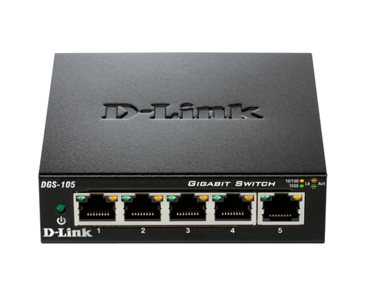 D-Link - Switch D-Link DGS-105 5 Portas Gigabit Unmanaged