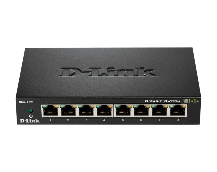 D-Link - Switch D-Link DGS-108 8 Portas Gigabit Unmanaged