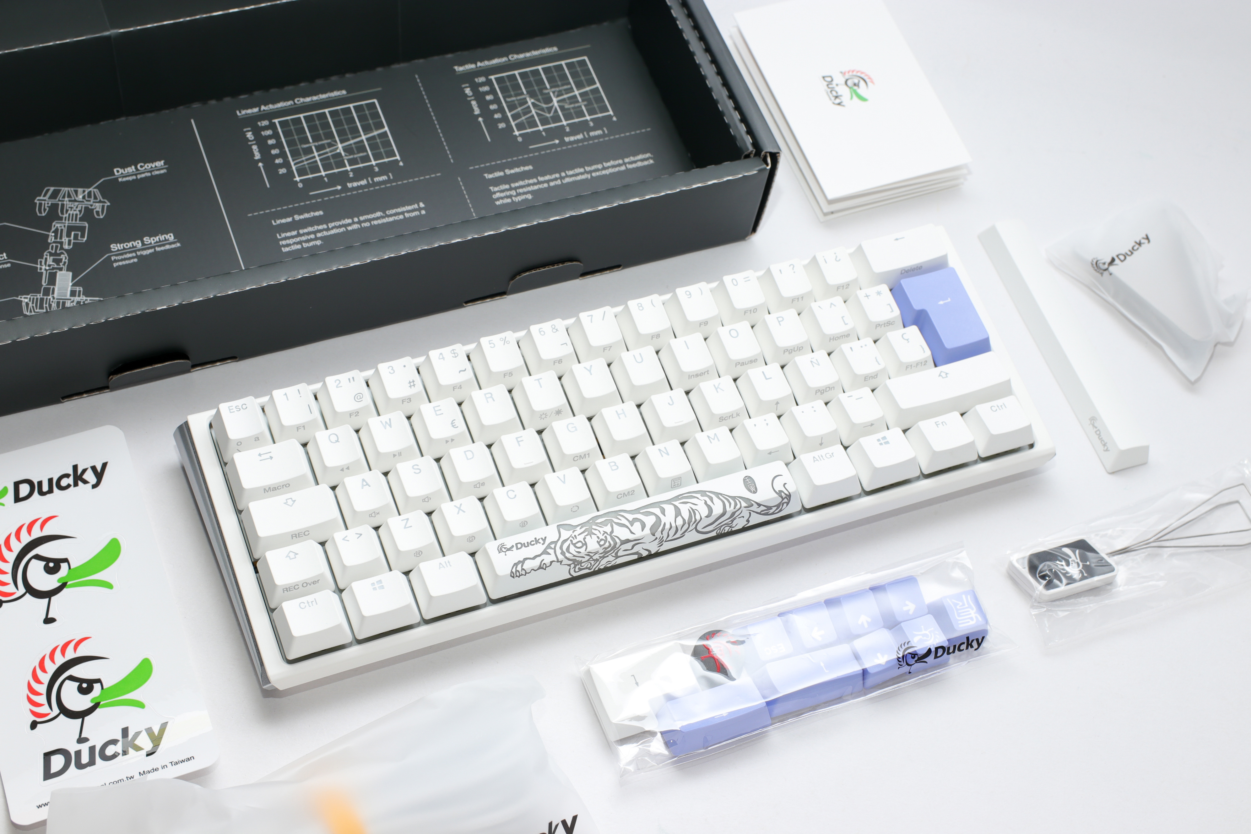 Ducky - Teclado Mecânico Ducky ONE 3 Classic Mini 60% RGB Pure White MX-Clear (ES)