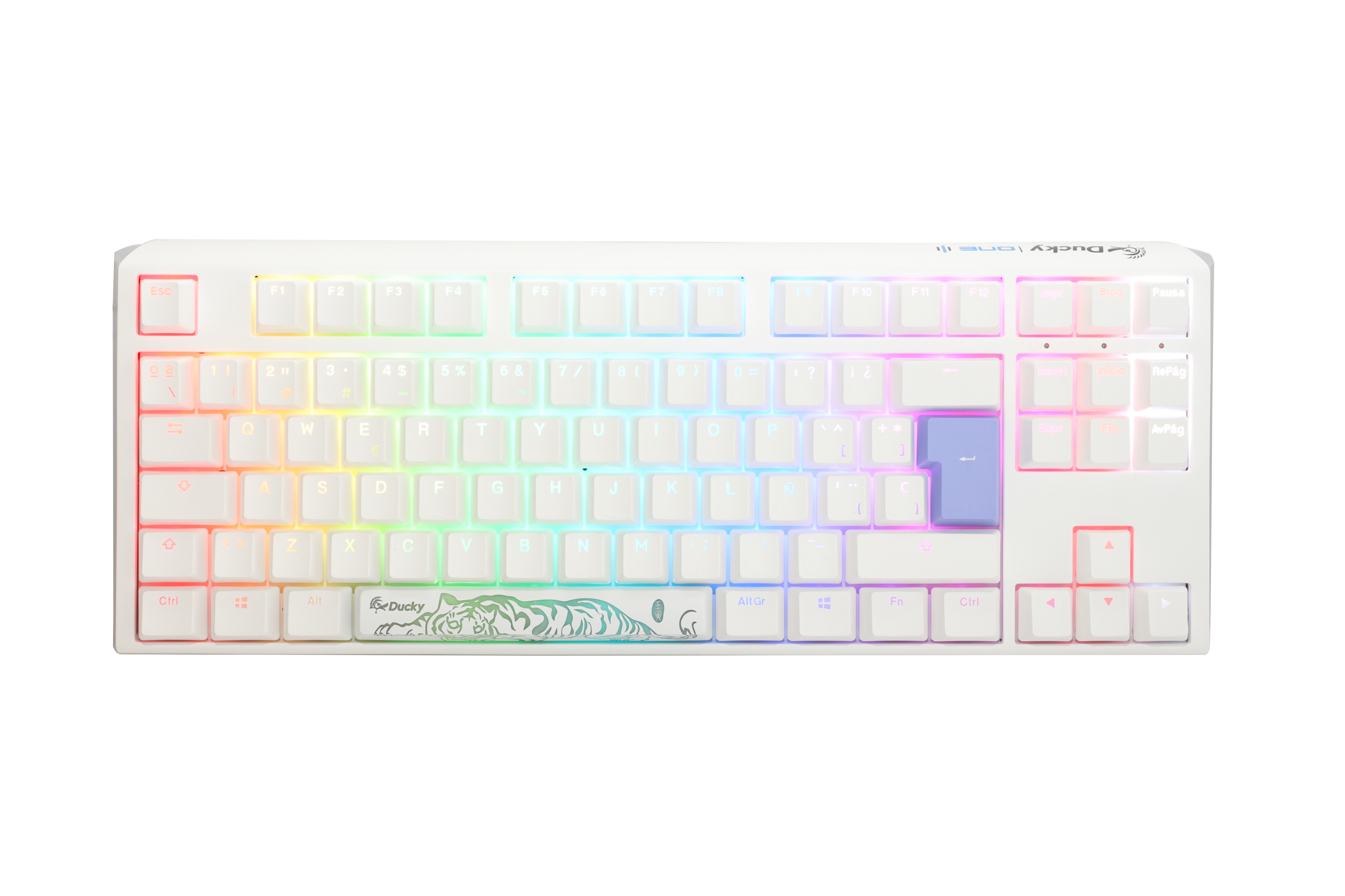 Ducky - Teclado Mecânico Ducky ONE 3 Classic TKL Pure White RGB MX-Blue (ES)