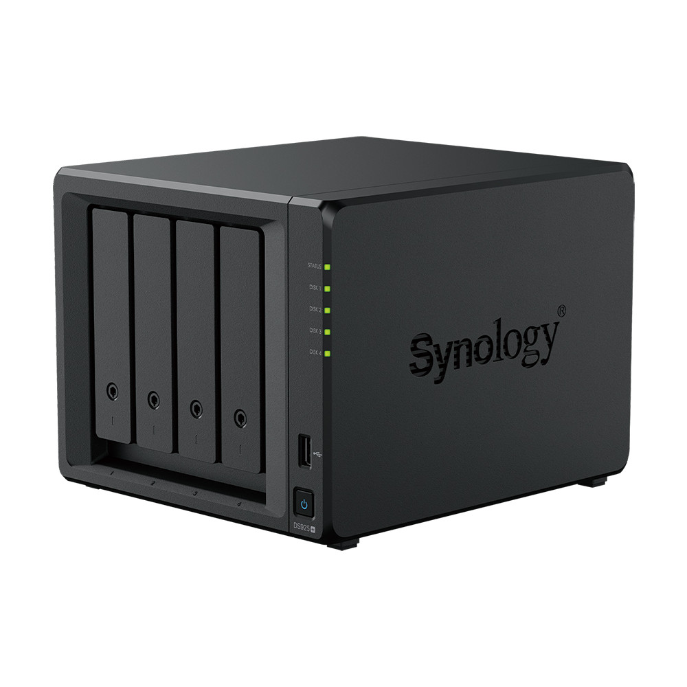Synology - NAS Synology Disk Station DS925+ - 4 Baías - CPU 4-Core AMD Ryzen V1500B - 4GB RAM