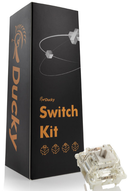 Ducky - Pack 110 Switches Ducky Gateron G Pro White, Mecânicos, 3-Pin, Linear, MX-Stem, 38g