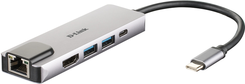 Picture of Picture of HUB USB D-Link USB-C Macho > 2 x USB 3.0 Tipo A Femea + 1 x HDMI + 1 Ethernet Gigabit + 1 x USB-C (até 60W)