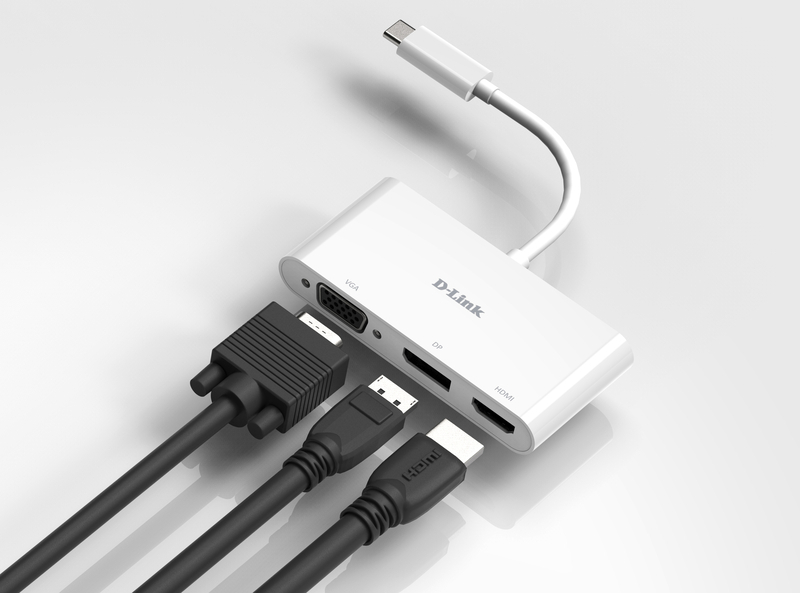 D-Link - HUB USB D-Link USB-C Macho > 1 x HDMI + 1 x DisplayPort + 1 x VGA