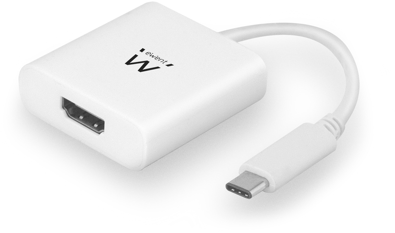 Ewent - Cabo Conversor Ewent USB C Macho > HDMI 4K Branco