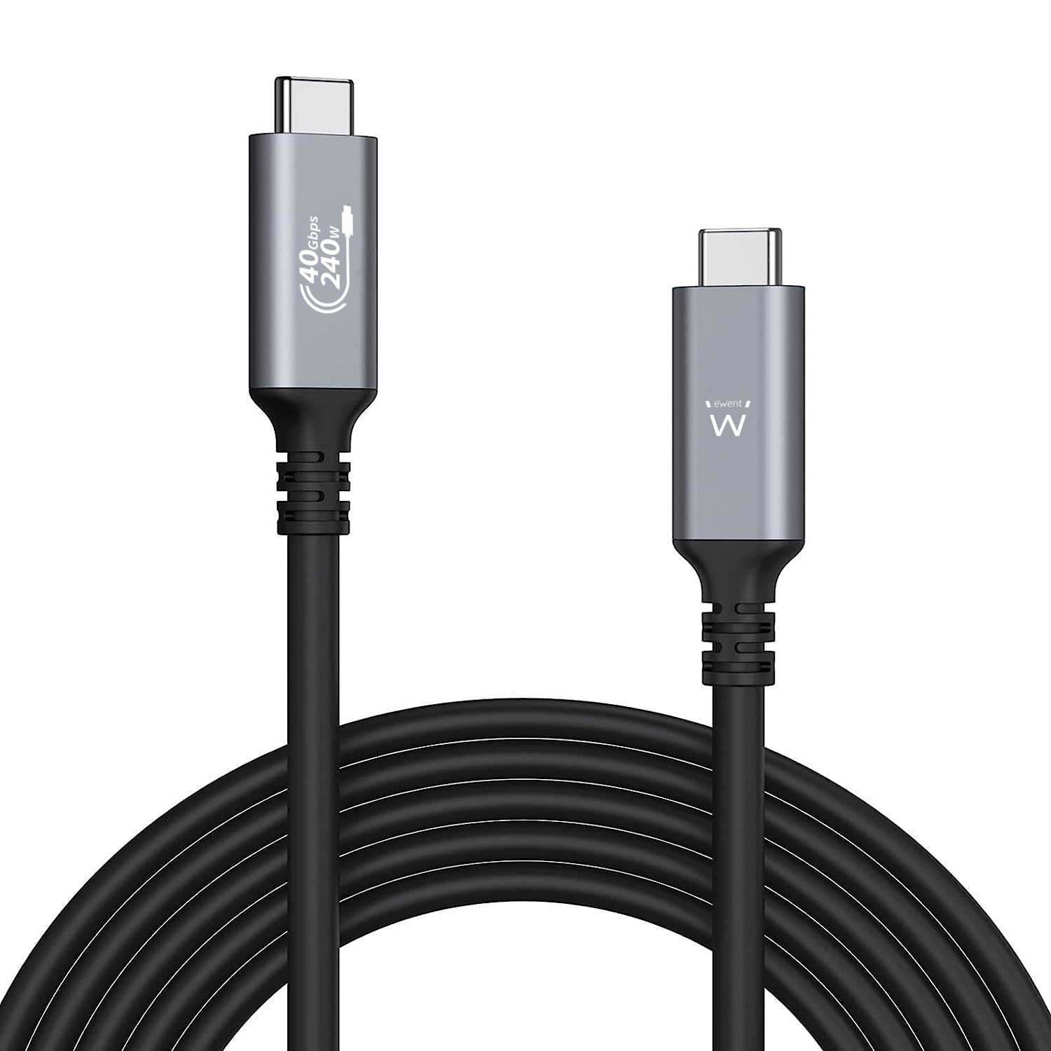 Picture of Picture of Cabo USB-C Ewent USB4 Thunderbolt 4 40Gbps 240W 1m Preto
