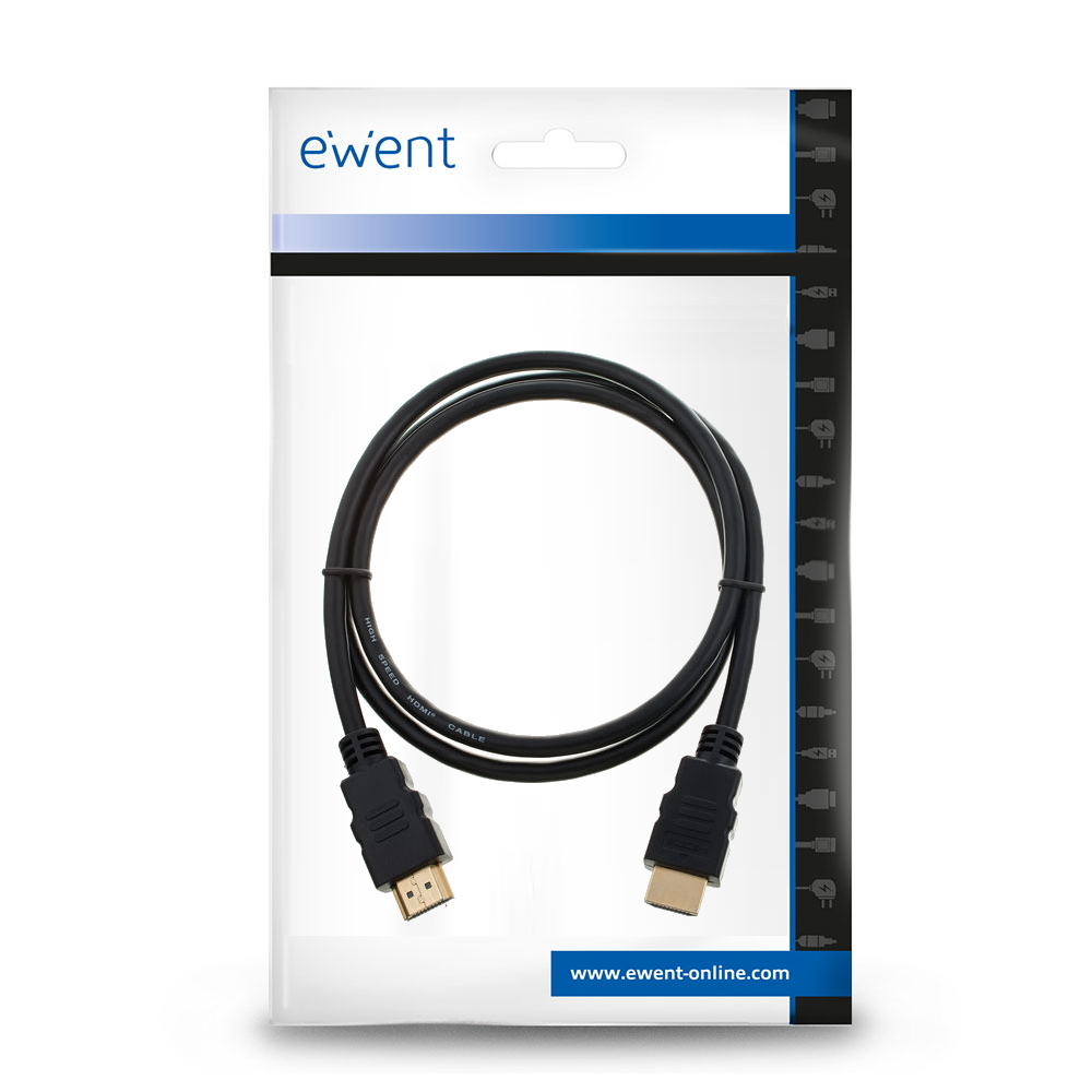 Ewent - Cabo HDMI Ewent HDMI 2.1 Ultra High-Speed C/Ethernet 8K@60Hz HDR 1.8 M Preto