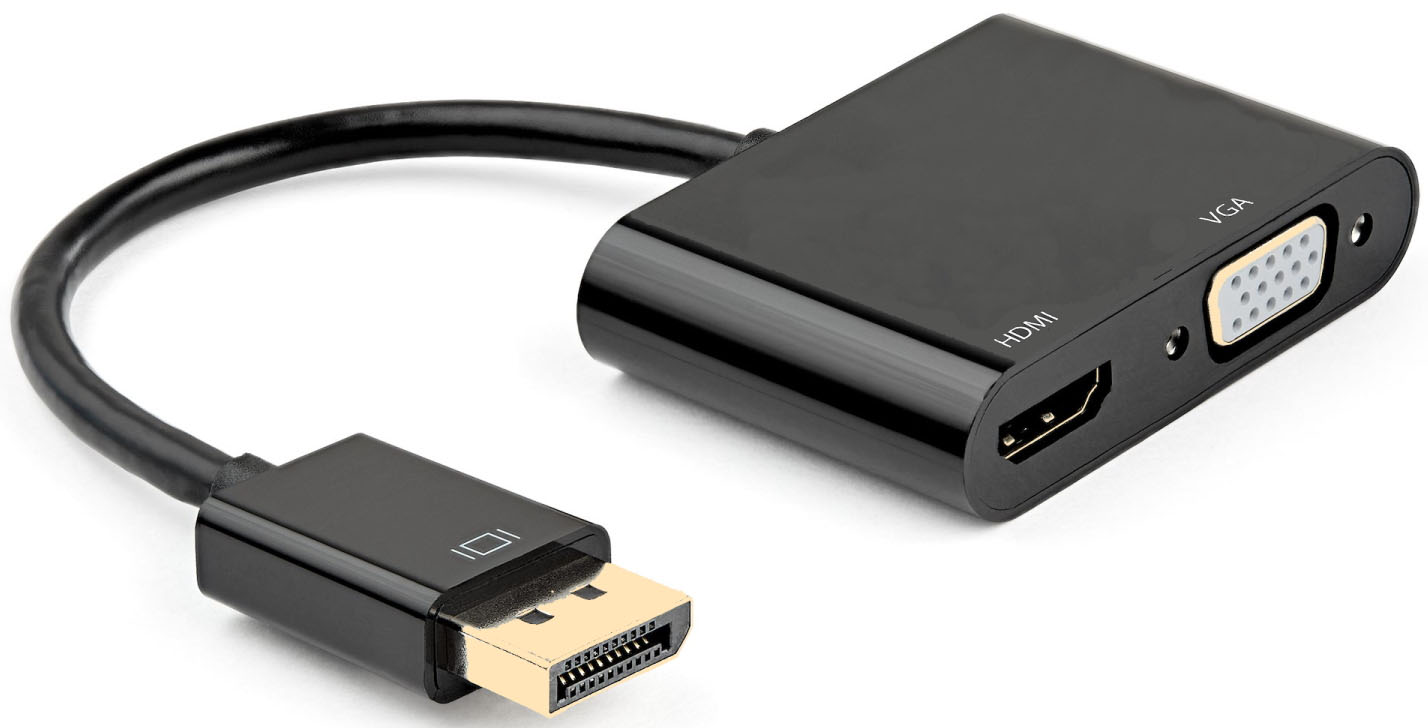 Ewent - Adaptador Gigabit Ewent DisplayPort > HDMI ( 4K@30Hz ) + VGA ( FHD )
