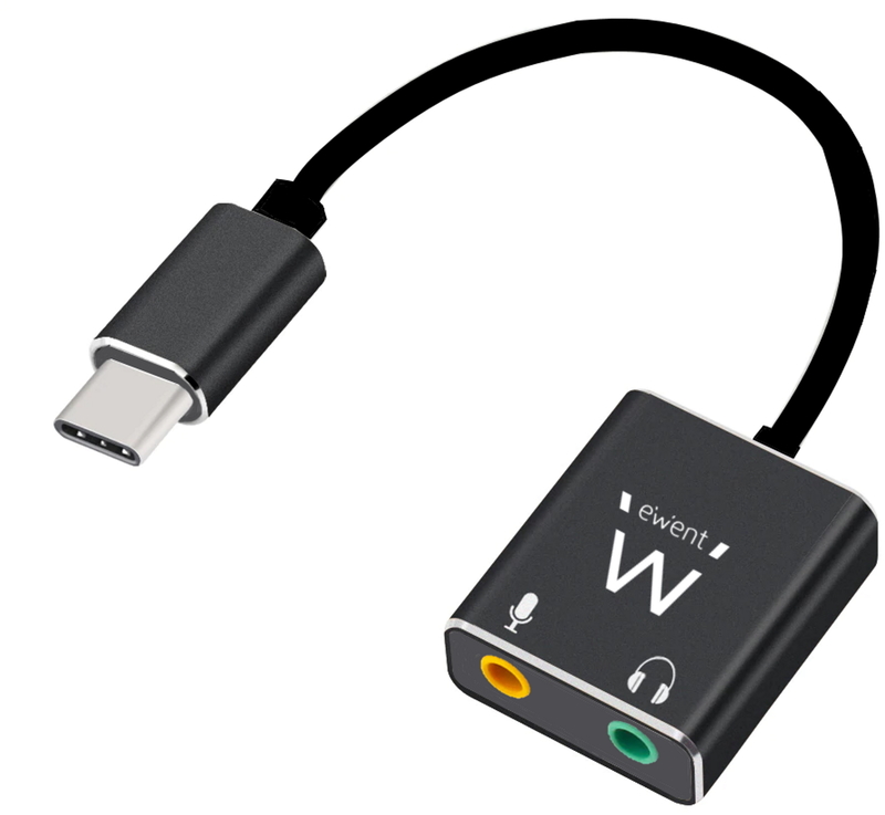 Ewent - Adaptador Gigabit de Áudio Ewent USB-C > 2x Jack 3.5 mm