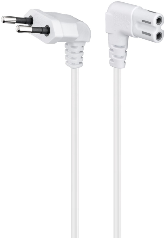 Ewent - Cabo de Alimentação Ewent IEC C7 Ewent 90º 1.8m Branco