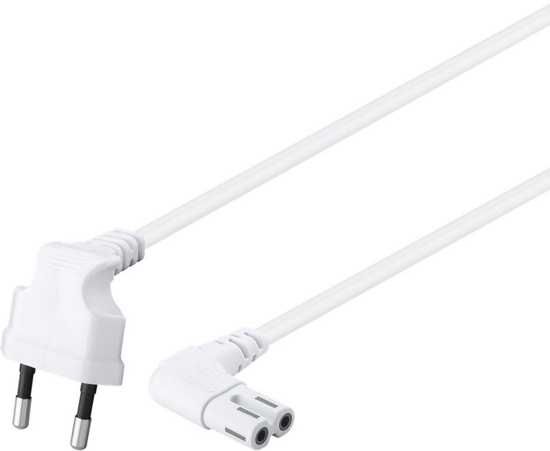 Ewent - Cabo de Alimentação Ewent IEC C7 Ewent 90º 1.8m Branco