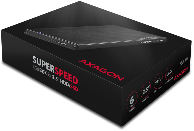 AXAGON - Caixa Externa AXAGON EE25-XA6 para SSD/HDD 2.5" USB3.0, SATA 6G, Aluminio