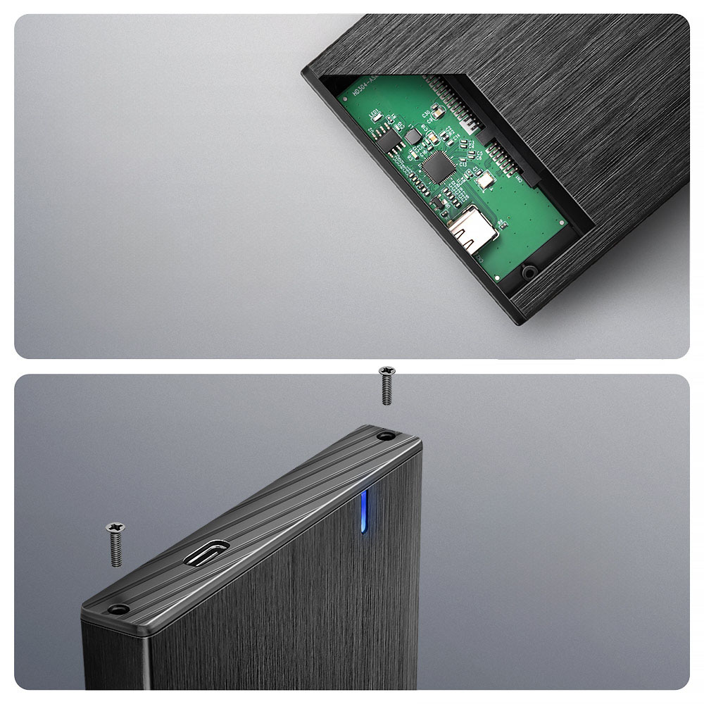 AXAGON - Caixa Externa AXAGON EE25-XA6C para SSD/HDD 2.5" USB-C, SATA 6G, Aluminio