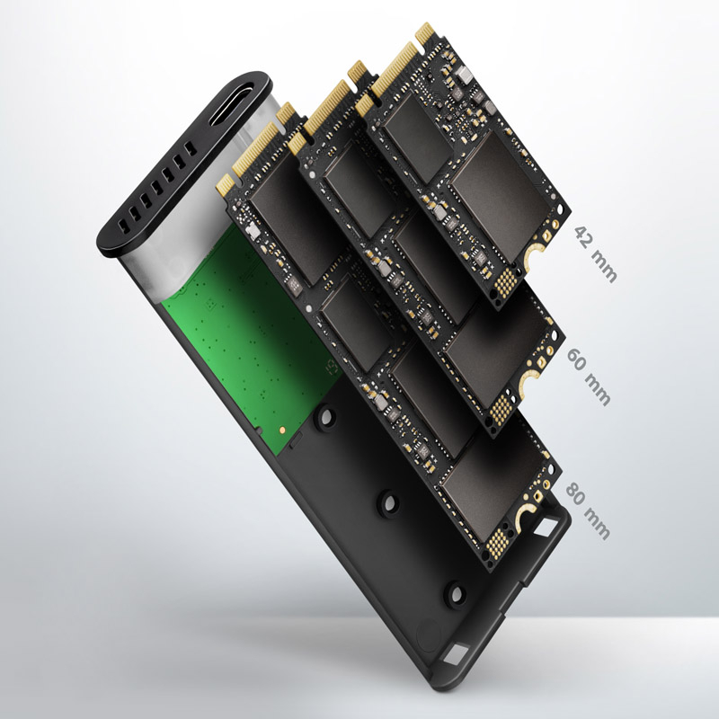AXAGON - Caixa Externa AXAGON EEM2-SBC para M.2/SSD USB-C 3.2 Gen2 - Preto