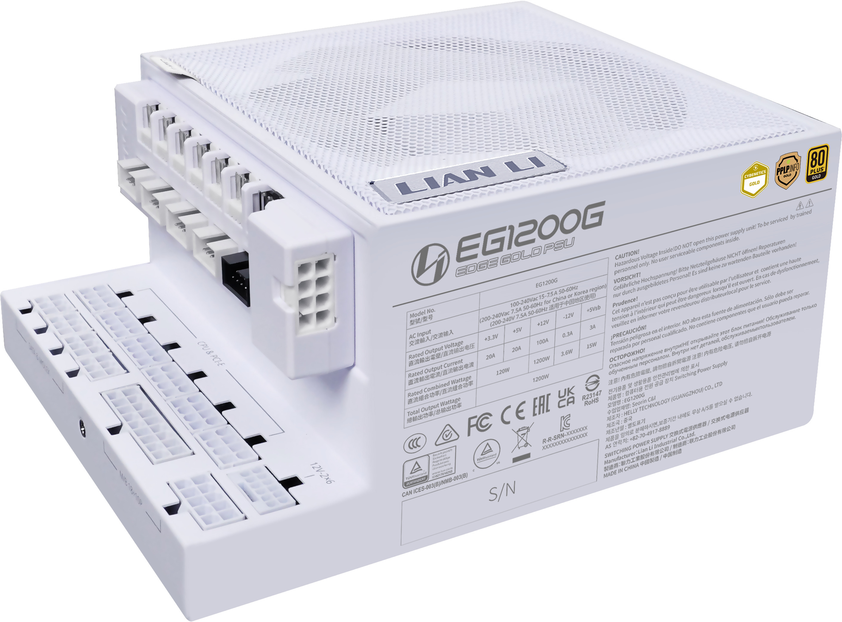 Picture of Picture of Fonte Modular Lian Li Edge 1200W 80+ Gold Branco