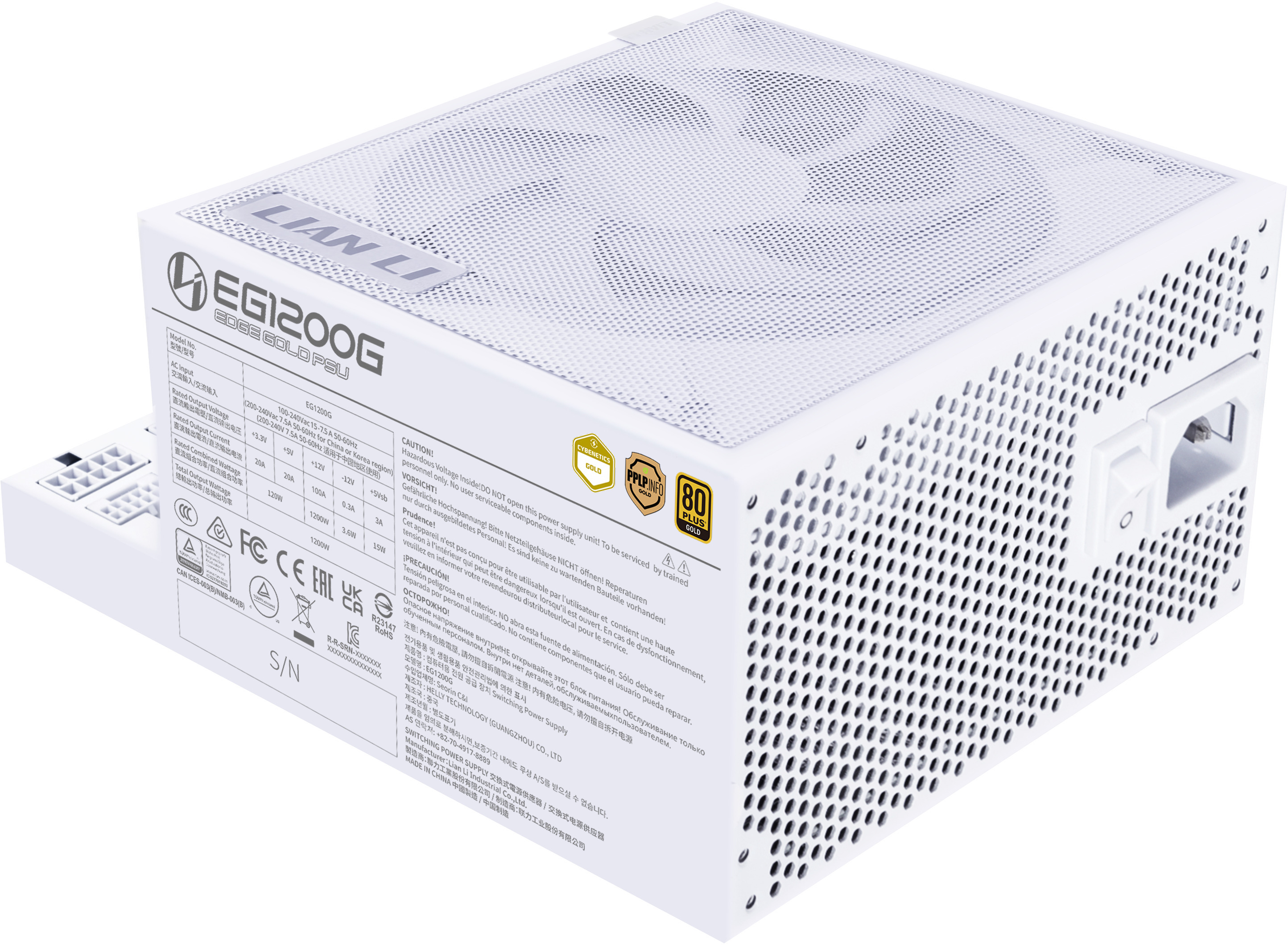 Lian Li - Fonte Modular Lian Li Edge 1200W 80+ Gold Branco