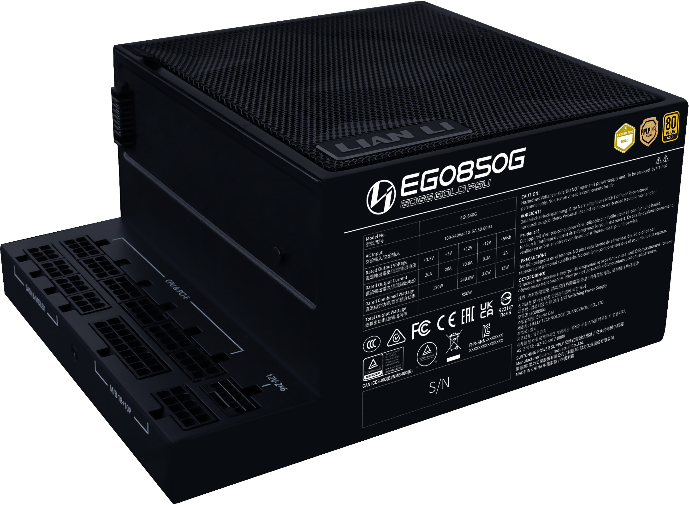 Picture of Picture of Fonte Modular Lian Li Edge 850W 80+ Gold Preto