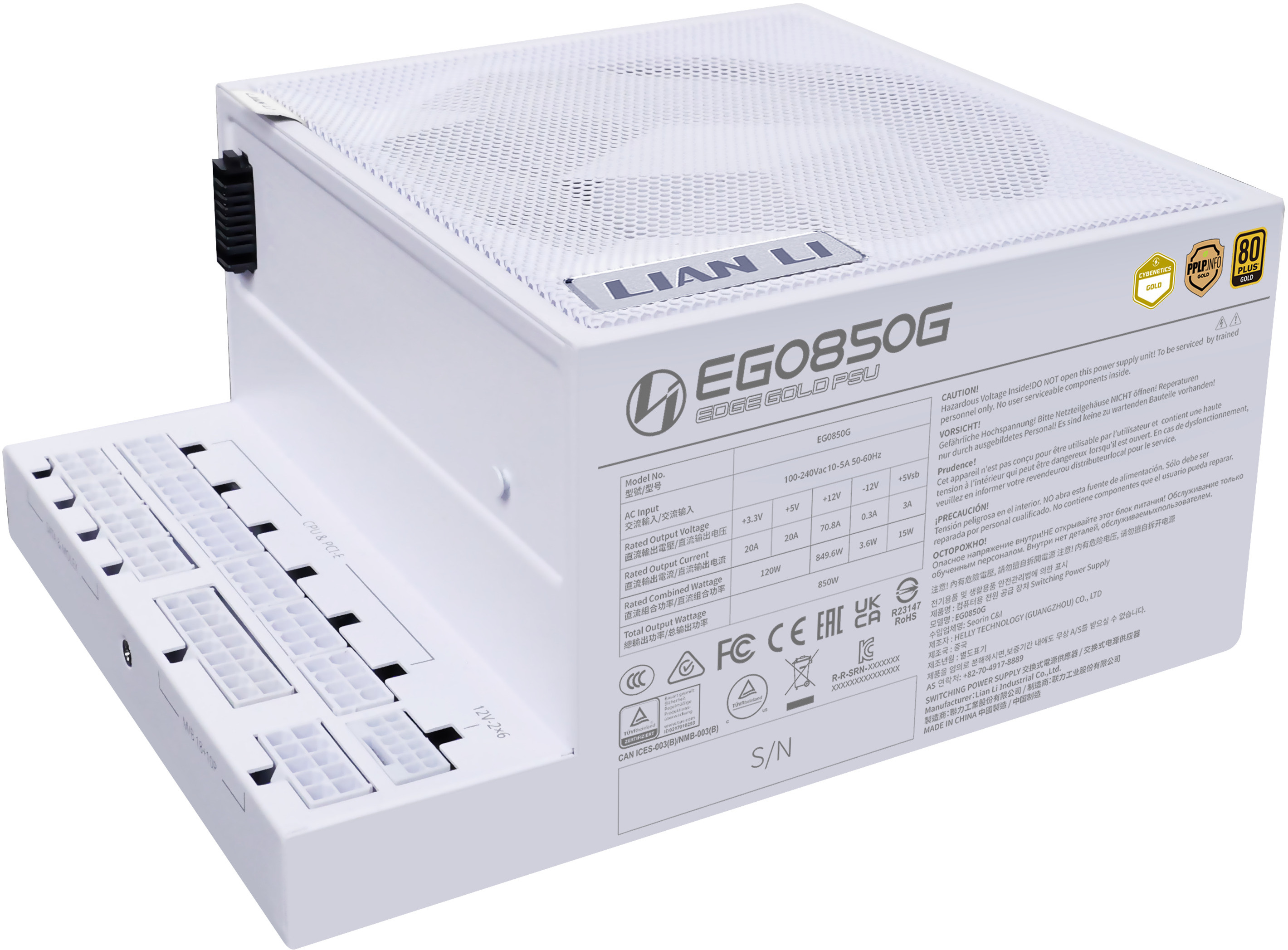 Picture of Picture of Fonte Modular Lian Li Edge 850W 80+ Gold Branco