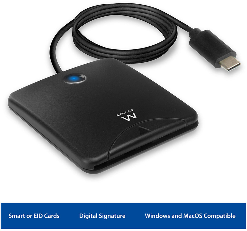 Ewent - Leitor de Cartões de Cidadão Ewent USB Tipo C Preto