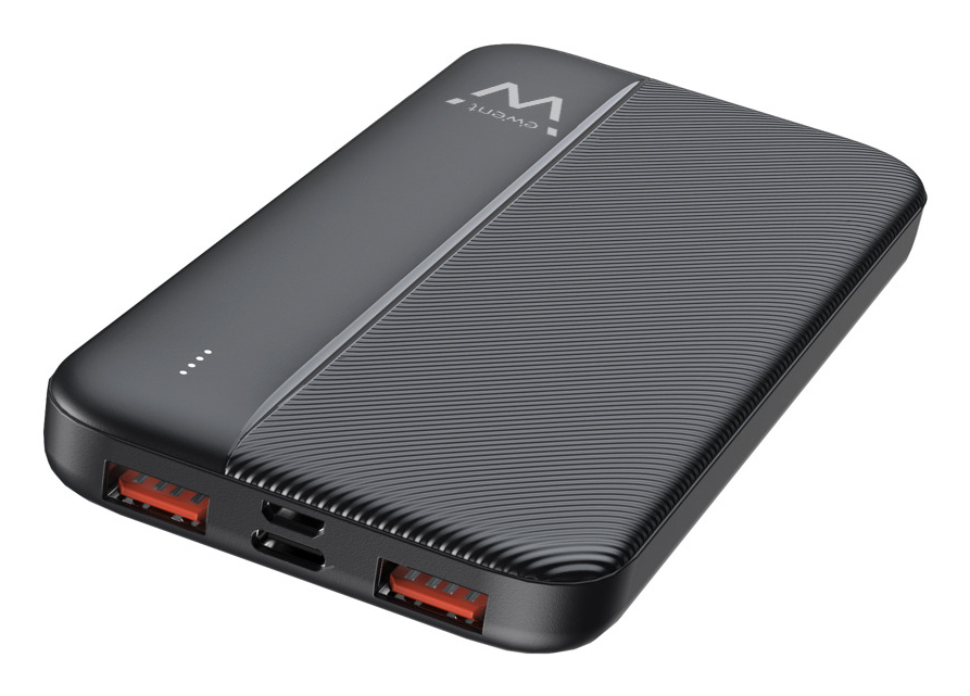 Ewent - Powerbank Ewent EW1161 10000mAh Thin PD 22.5W Fast Charging Preta