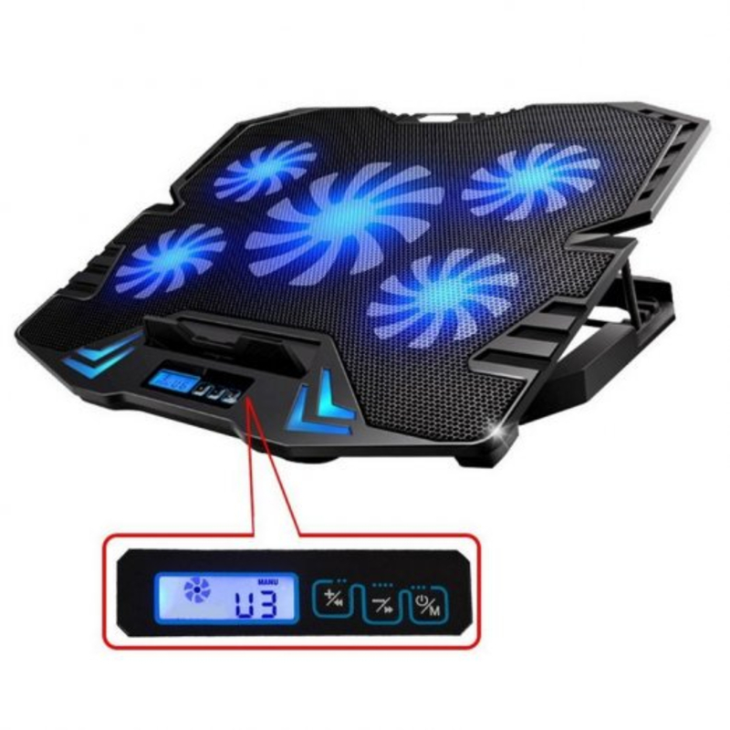 Ewent - Cooler de Portátil Ewent com 5 Ventoinhas Silenciosas até 17" + 2 USB