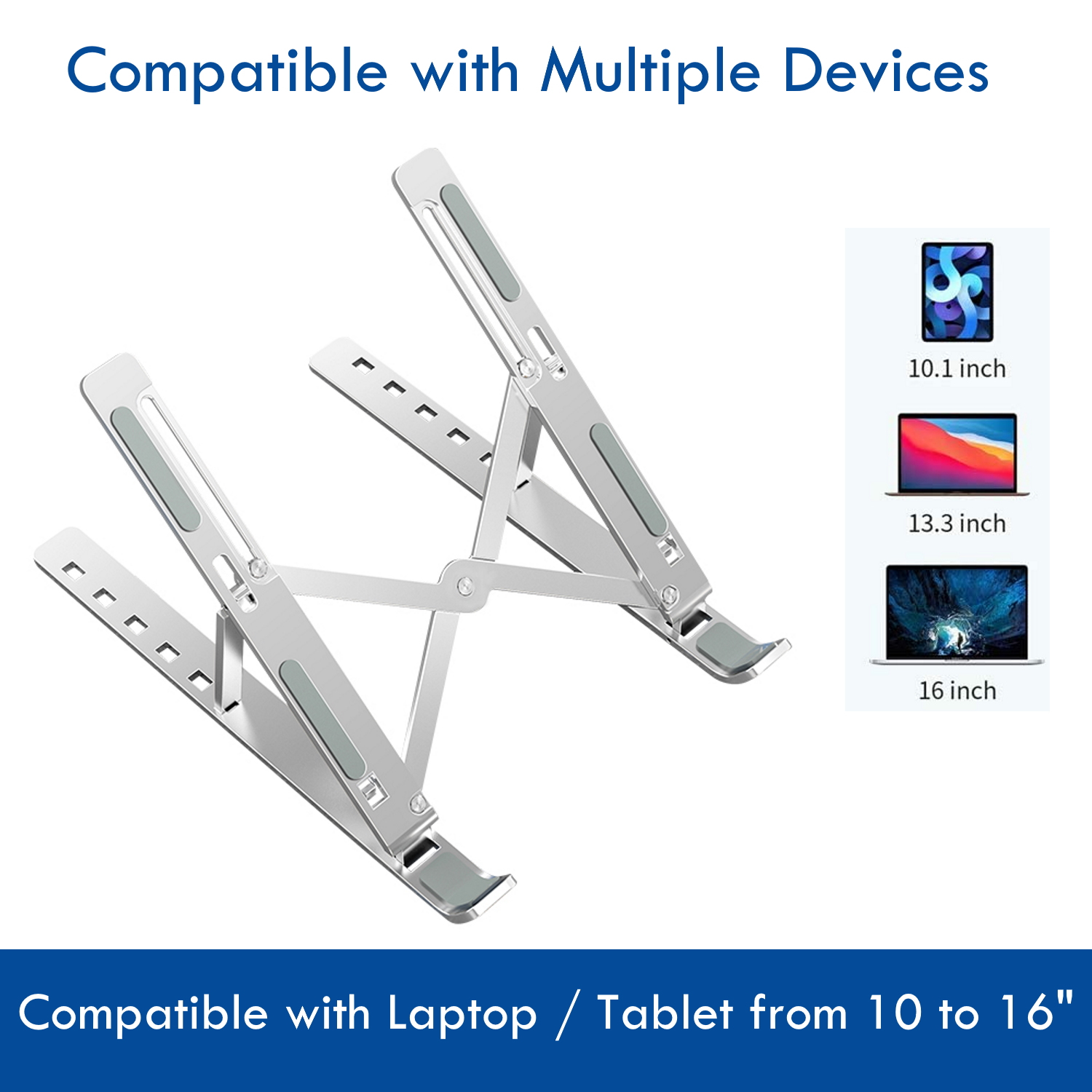 Ewent - Suporte Ewent EW1266 Aluminum Folding Laptop Stand Cinza