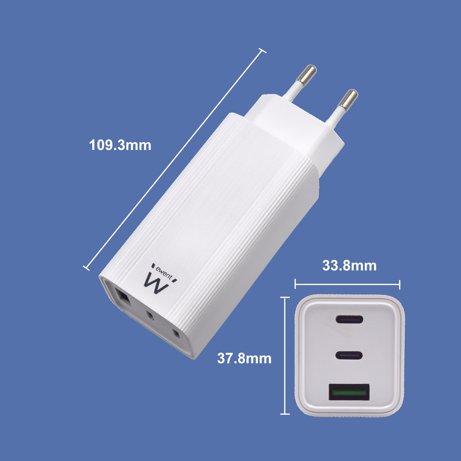 Ewent - Carregador Ewent EW1323 USB-C Fast Charger 65W Branco