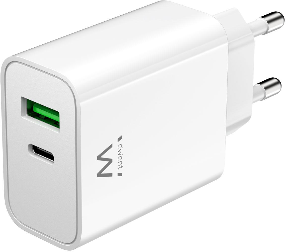 Picture of Picture of Carregador Ewent USB-C/USB-A 30W QC 3.0 Branco