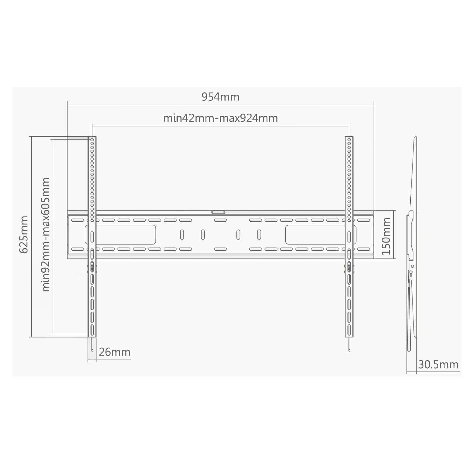 Ewent - Suporte de Parede 60" a 100" Ewent EW1504 Bracket Fixo XXL