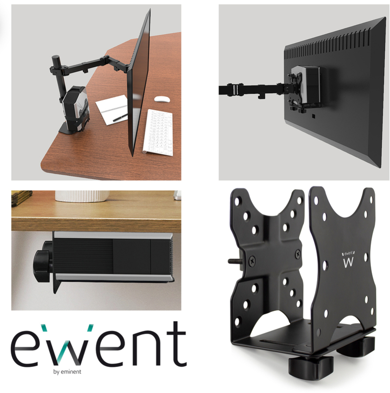 Ewent - Suporte de Mesa 13" a 27" Ewent EW1517 VESA para Mini PC