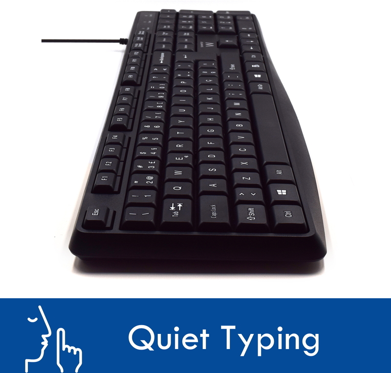 Ewent - Teclado Ewent Business USB Quiet Typing PT Preto
