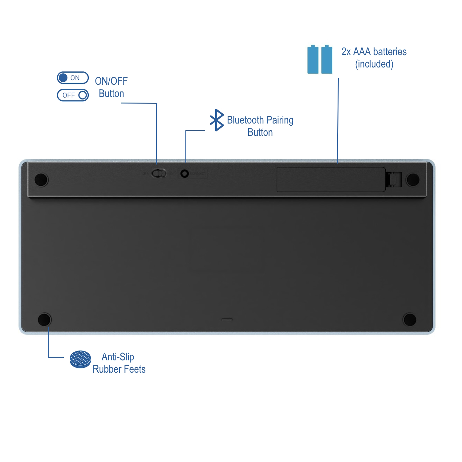 Ewent - Teclado Ewent EW3120 Ultra-Slim Bluetooth PT Cinza
