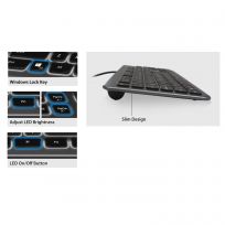 Ewent - Teclado Ewent EW3270 Silent Retroiluminado PT Preto