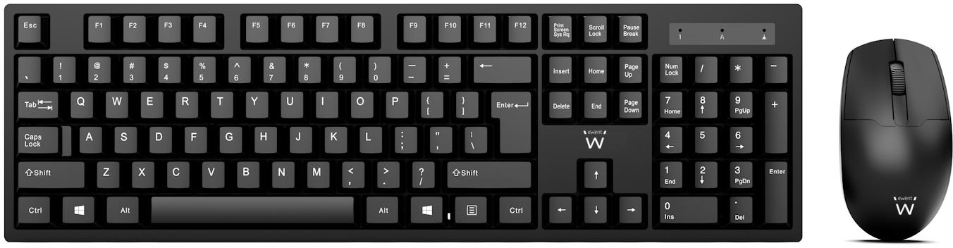Picture of Picture of Teclado + Rato Ewent Wireless PT Preto