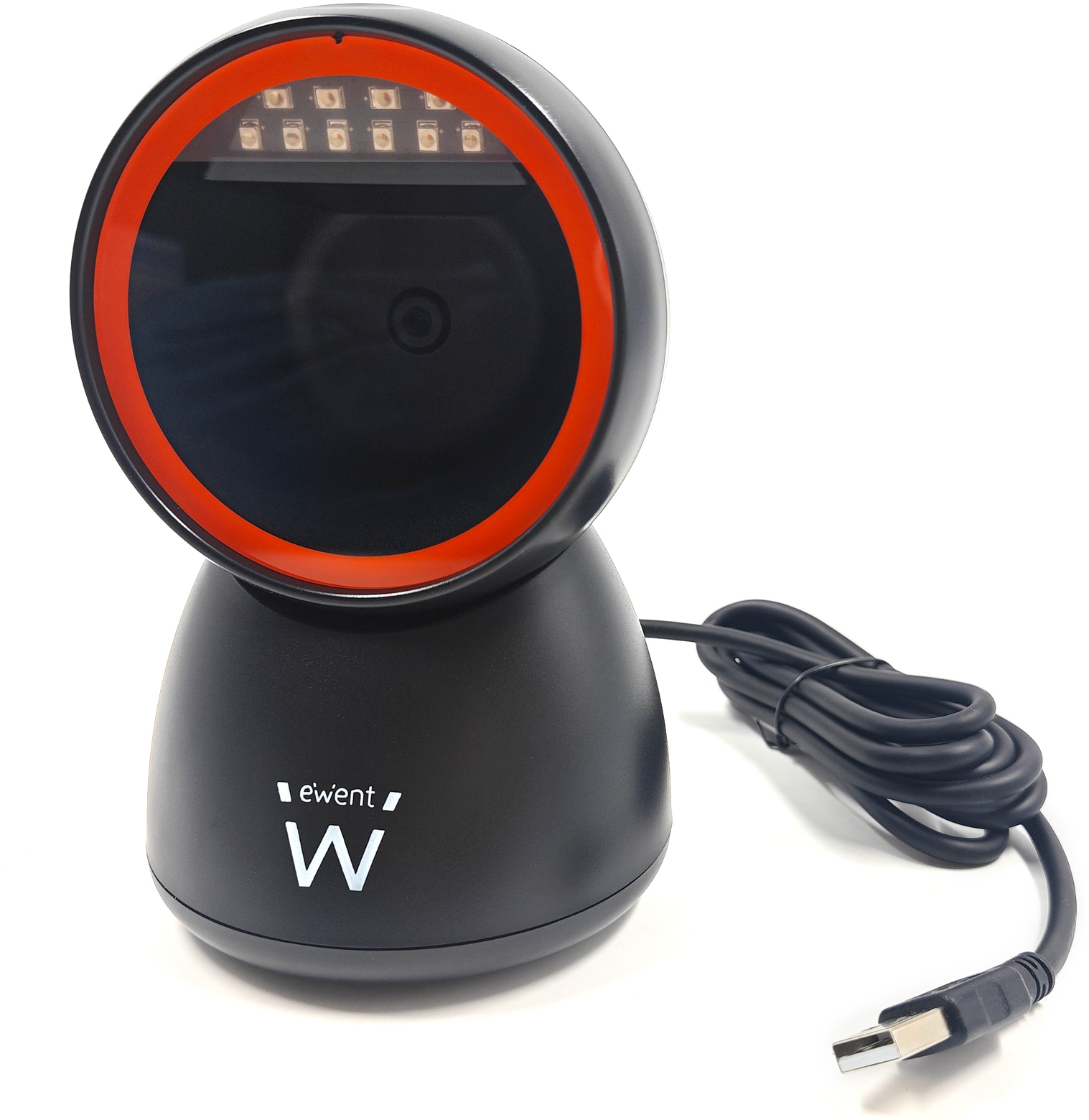 Picture of Picture of Leitor Código Barras Ewent EW3450 Desktop Hands-Free USB, 1D/2D/QR 360º Preto