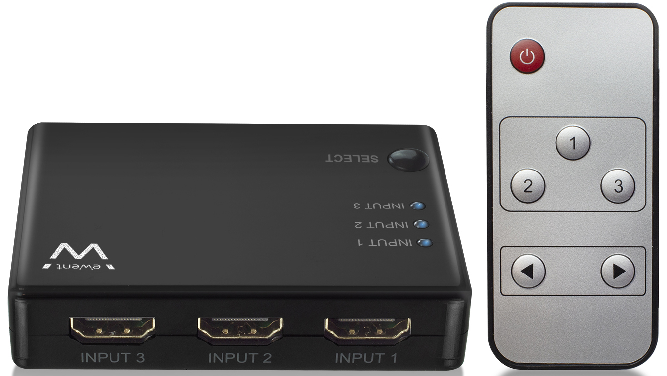 Ewent - Switch HDMI Ewent 3 Portas 4K@30Hz