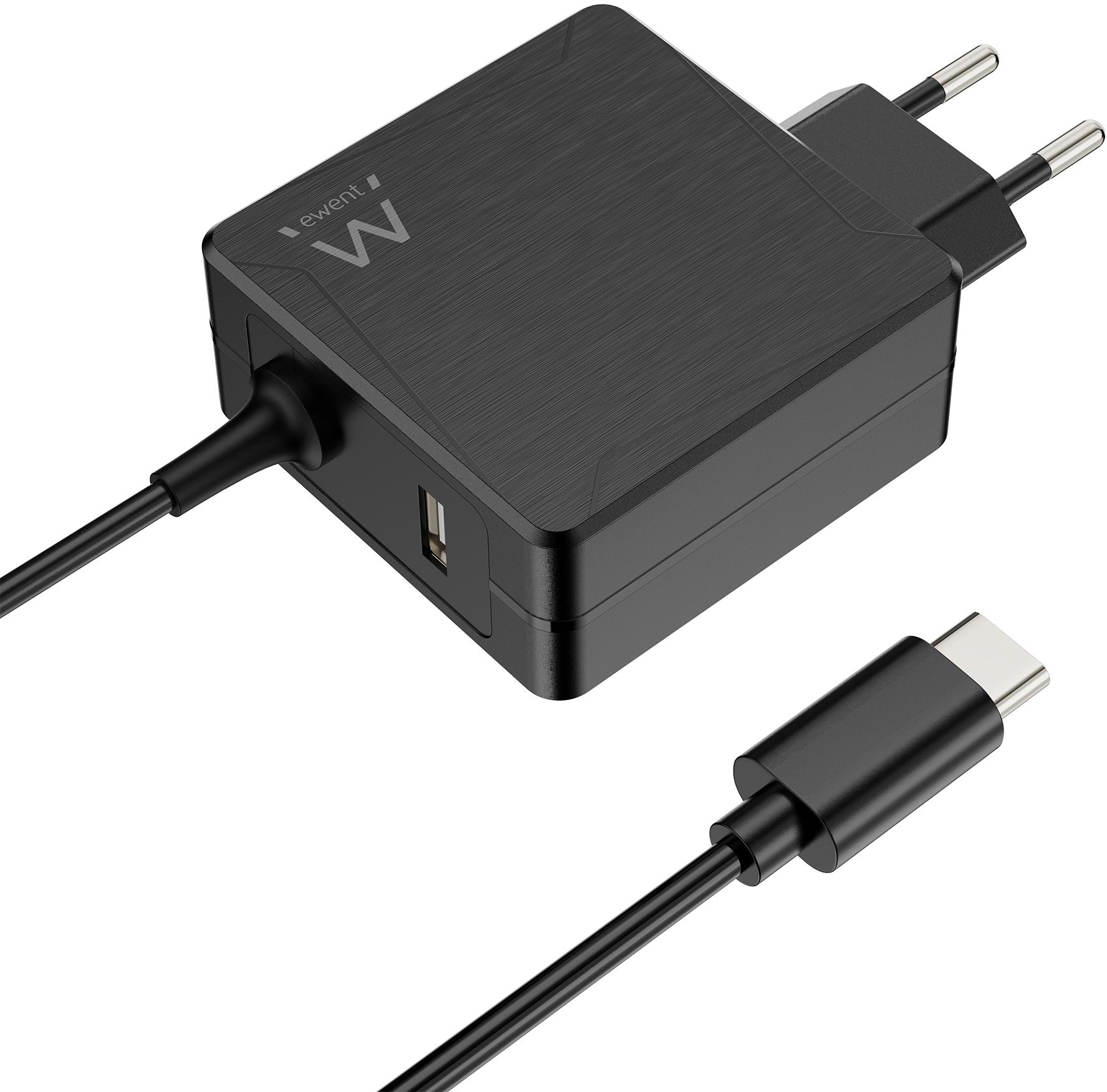 Picture of Picture of Carregador de Portátil Ewent USB-C + 1-Porta USB-A PD 65W Preto
