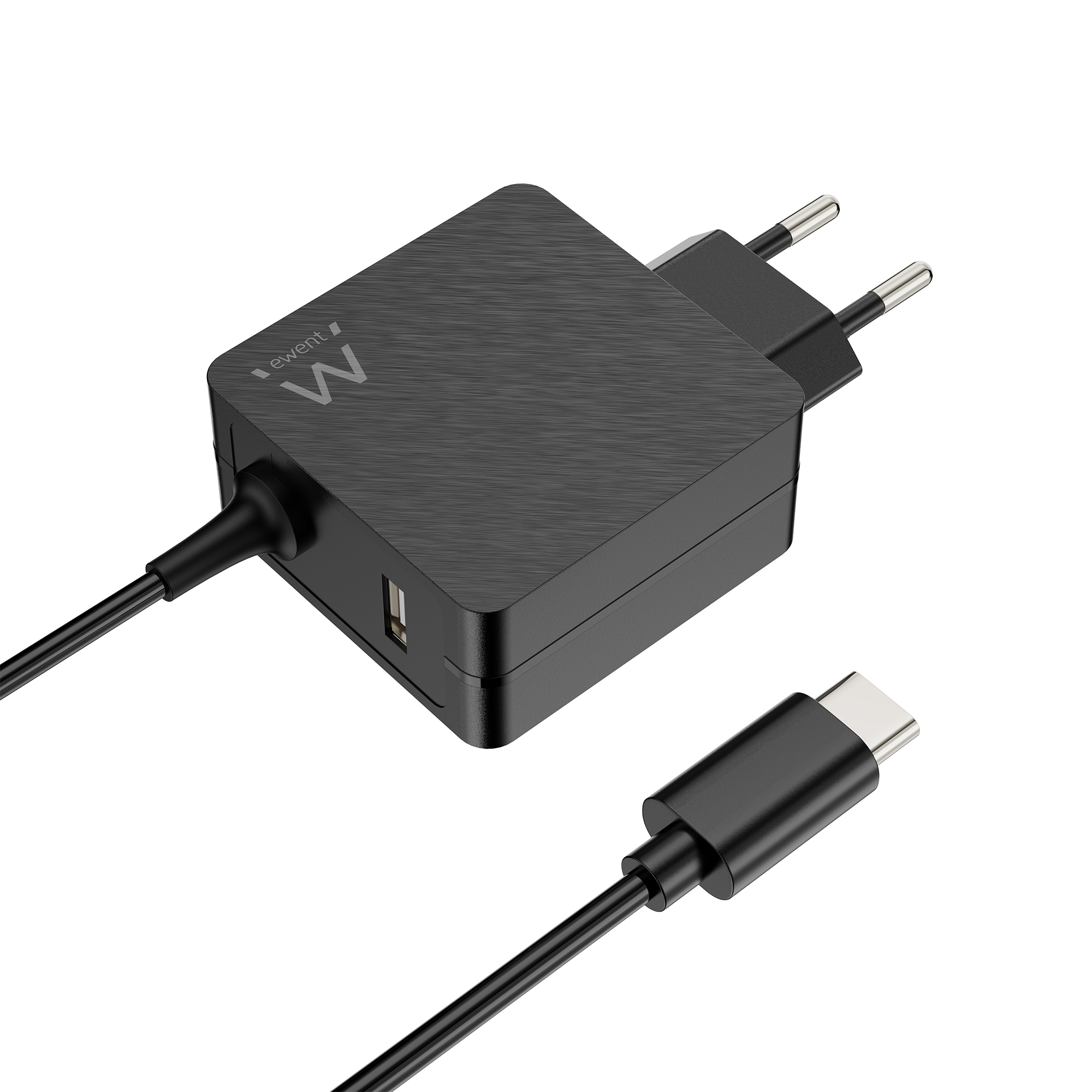 Picture of Picture of Carregador de Portátil Ewent USB-C + 1-Porta USB-A PD 45W Preto