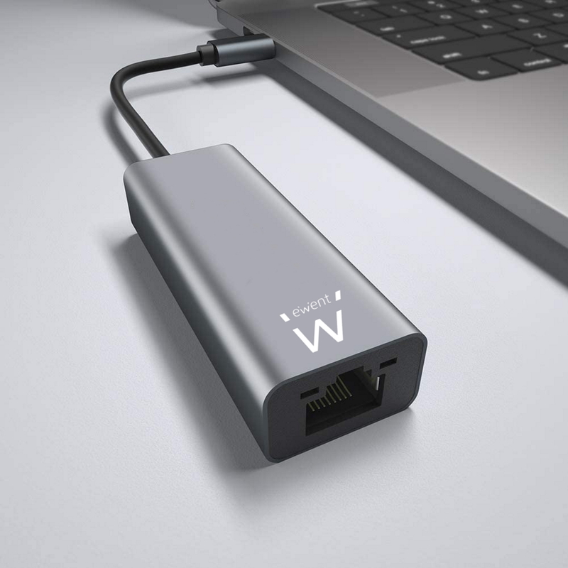 Ewent - Adaptador Gigabit Ewent USB-C > Gigabit Cinza