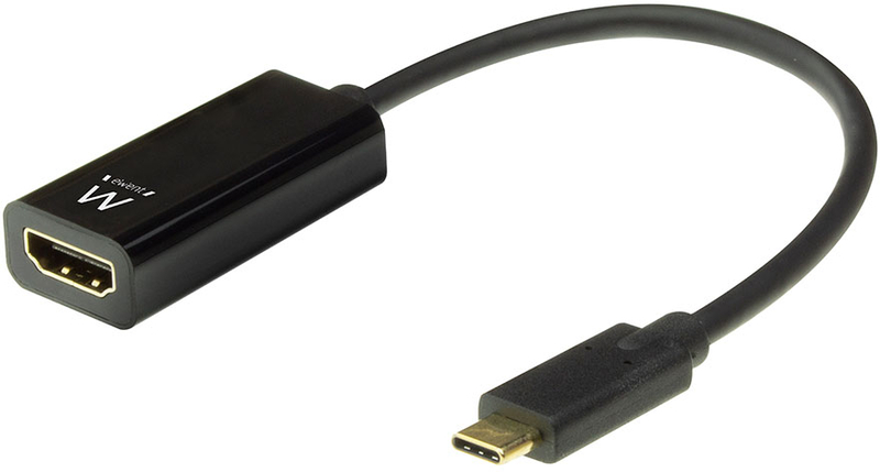Ewent - Cabo Conversor Ewent USB C Macho > HDMI 4K Preto