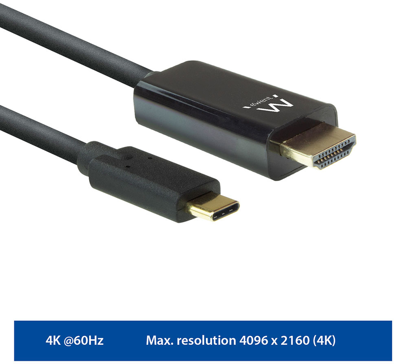 Ewent - Cabo Conversor Ewent USB-C Macho > HDMI Macho 2 M Preto