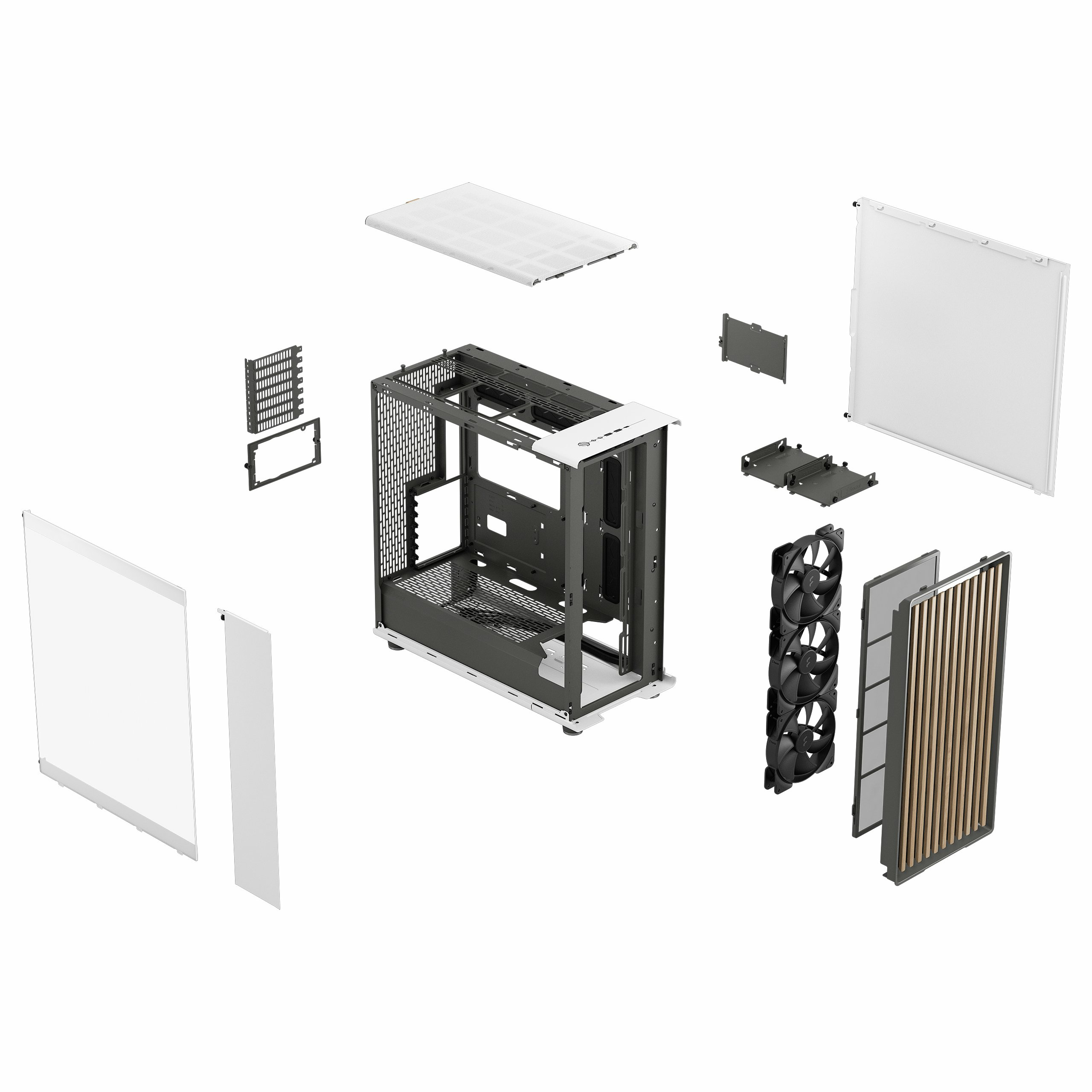 Fractal Design - Caixa E-ATX Fractal Design North XL Chalk White TG Clear