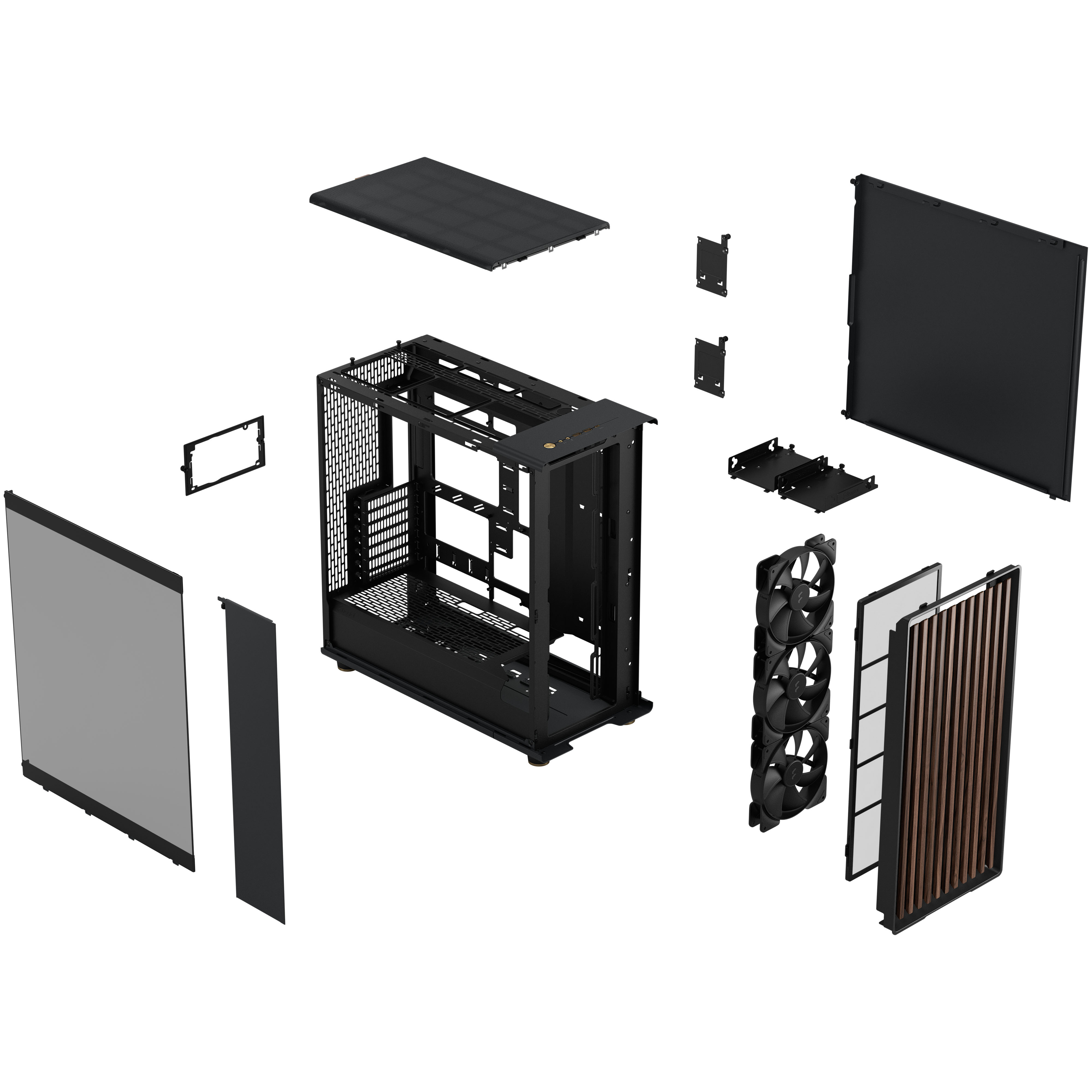 Fractal Design - Caixa E-ATX Fractal Design North XL Chalk Black TG Clear Reverse Connector