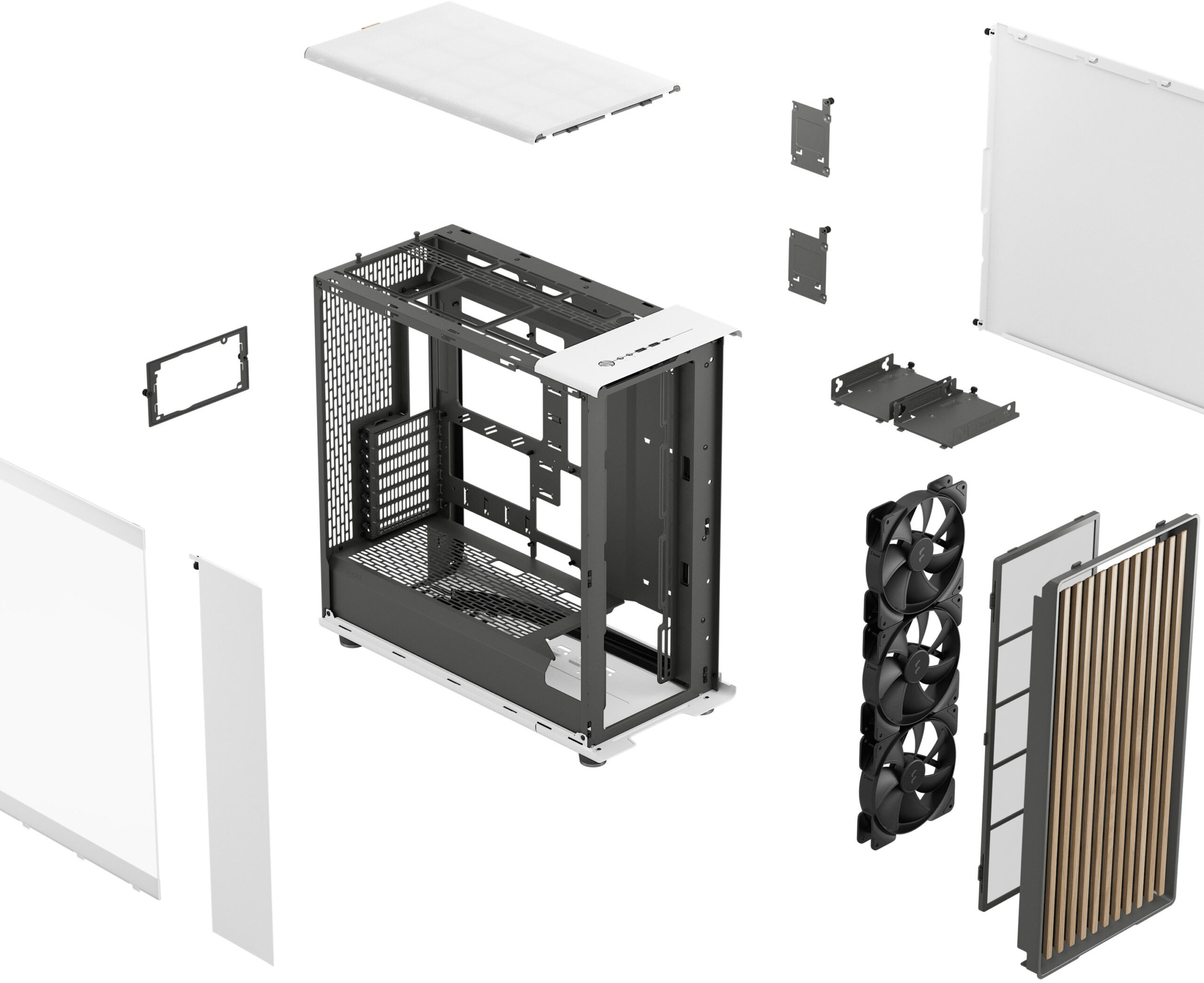 Fractal Design - Caixa E-ATX Fractal Design North XL Chalk White TG Clear Reverse Connector